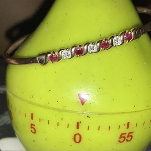 Natural Ruby and diamond gold bracelet with clasp
